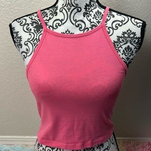 H&M DIVIDED Hot Pink Sleeveless Crop Tank Top S